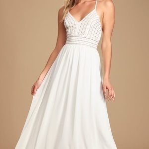 Lulu’s Beaded White Maxi